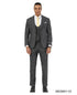 Stacy Adams Men's 3 Piece Hybrid Fit Suit - Textured Windowpane