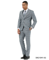 Stacy Adams Men's 3 Piece Hybrid Fit Suit - Subtle Textured Pattern