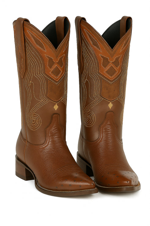 Men's Wild West Smooth Ostrich Skin 3X Toe Boots 29504-B