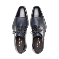 Mezlan Soka Calfskin & Deerskin Cap Toe Shoes Blue (15089)