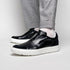 Zelli Spettacolare Calfskin & Suede Slip-On Sneakers in Black