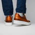 Zelli Spettacolare Pebble Grain Slip-On Sneaker in Cognac