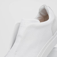Zelli Spettacolare Pebble Grain Slip On Sneakers White (65-225-WHT)