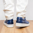 Zelli Spettacolare Pebble Grain Calfskin & Suede Slip-On Sneaker in Navy