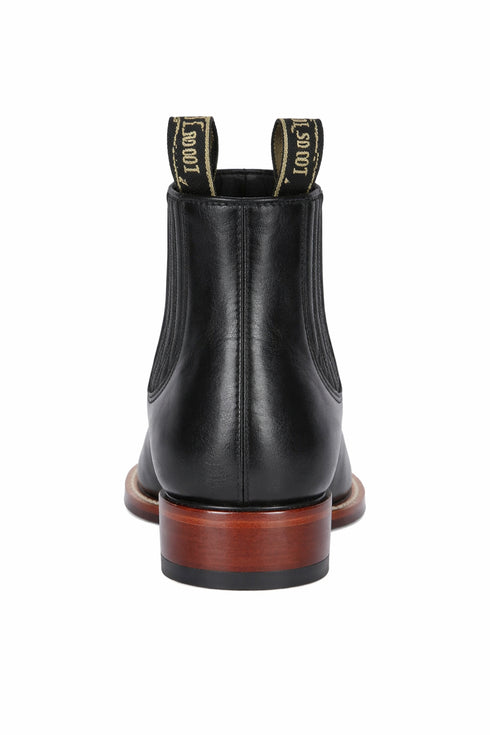 Square Toe Ankle Boots Black