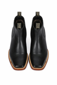 Square Toe Ankle Boots Black