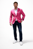 Stage Party Bright Men's Sport Coat Unique Fashion Designer Men's Dress Blazers Sale Vented Hot Pink