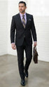 Statement Mens Modern Fit 2 Piece 100% Super 200s Wool Suit – Solid Colors, Notch Lapel Jacket
