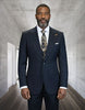 Statement Mens Modern Fit 2 Piece 100% Wool Suit – Wide Peak Lapel, One Button Jacket