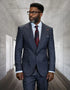 Statement Mens Modern Fit 2 Piece 100% Wool Suit – Wide Peak Lapel, One Button Jacket