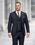 Statement Mens Modern Fit 3 Piece 100% Super 200s Wool Suit – Various Patterns, Double Breasted Vest