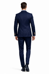 Statement Men's Outlet 100% Wool 2 Piece Suit - Wide Peak Lapel