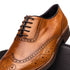 Zelli Stephano Wingtip Oxfords with Brogue Detailing in Camel