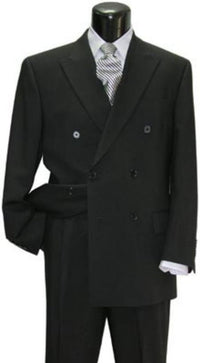 Mens Steve Harvey Brand Suit Double Breasted in Color Black Modern Fit