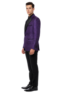 Alberto Nardoni Purple Notch Lapel Floral Sportcoat