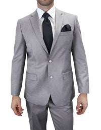 Statement Men's 2 Piece 100% Wool Modern Fit Suit - Solid Colors