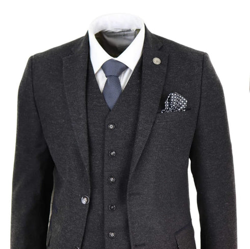 Mens Black 1920s Vintage Suit – Classic Peaky Blinders Inspired Style
