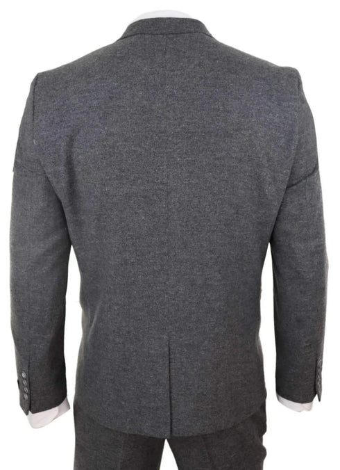 Classic Grey Wool Suit for Men – Sharp Tailored Formal Ensemble