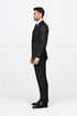 Suits With Baggy Pleated Pants - Wide Leg Pants 100% Wool - Classic Fit in Black Color by Rossiman