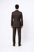 Suits With Baggy Pleated Pants - Wide Leg Pants 100% Wool - Classic Fit in Brown Color by Rossiman