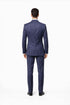 Suits With Baggy Pleated Pants - Wide Leg Pants 100% Wool - Classic Fit in Navy with White Pinstripe Color by Rossiman