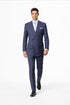 Suits With Baggy Pleated Pants - Wide Leg Pants 100% Wool - Classic Fit in Navy with White Pinstripe Color by Rossiman