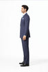 Suits With Baggy Pleated Pants - Wide Leg Pants 100% Wool - Classic Fit in Navy with White Pinstripe Color by Rossiman