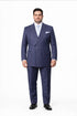 Suits With Baggy Pleated Pants - Wide Leg Pants 100% Wool - Classic Fit in Navy with White Pinstripe Color by Rossiman