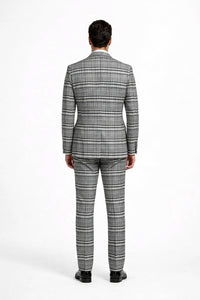 Suits With Baggy Pleated Pants - Wide Leg Pants 100% Wool - Classic Fit in One Button 3 Piece Suit by Rossiman