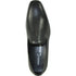 Bravo Mens Classic Plain Toe Slip on Loafer Dress Shoe in Black