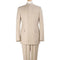 Tan Mandarin Collar Classic Fit Clergy Suit with Pleated Pants