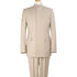 Tan Mandarin Collar Classic Fit Clergy Suit with Pleated Pants