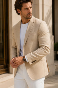 Mens Tan Sport Coat - Beige Color Blazer - Summer Jackets