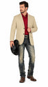 Men's Suede Cowboy Blazer Ultra Slim Fit LAM-511 in Color Pearl