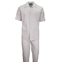 Tan Seersucker 2pc Set