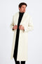 Mens Ivory full length wool overcoat -Full length Mens Topcoat - Full length coat Jacket