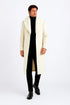 Mens Ivory full length wool overcoat -Full length Mens Topcoat - Full length coat Jacket