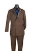 Mens Regular Fit Double Breasted Tuxedo with Satin Lapel and Bow Tie - Brown