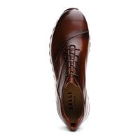 Zelli Testo Burnished Italian Calfskin Dress Sneakers in Brown