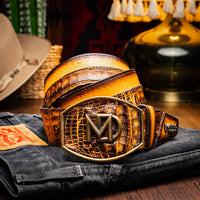 Marco Di Milano Texas Belt - Mustard Brown Leather Loafers
