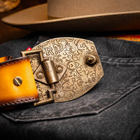 Marco Di Milano Texas Belt - Mustard Brown Leather Loafers