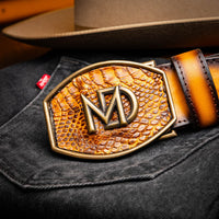 Marco Di Milano Texas Belt - Mustard Brown Leather Loafers