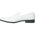 Bravo Mens Classic Plain Toe Slip on Loafer Dress Shoe in White