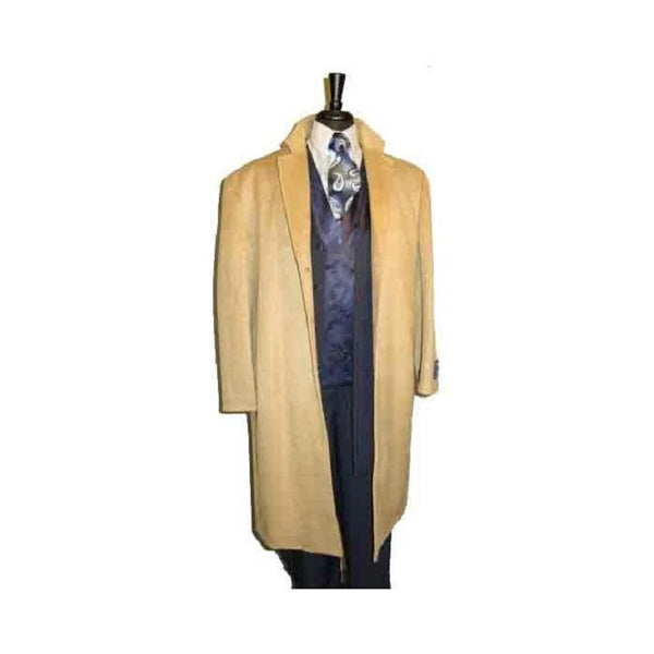 camel mens peacoat 65% wool full length overcoat