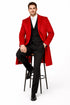 Three Buttons Red Wool Fabric Overcoat / Long men's Dress Topcoat - Winter coat
