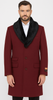 Ticket Pocket Designer Wool Peacoat Sale ~ Wool men's Car Coat Mid Length Three quarter length coat ~ Overcoat With Fur Collar Burgundy Long Jacket