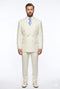 Tiglio Italian Suit - Real Wool Fabric Super 150's EST Off-White, Wide Leg Suit & Vest in Color Off-White