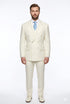 Tiglio Italian Suit - Real Wool Fabric Super 150's EST Off-White, Wide Leg Suit & Vest in Color Off-White