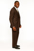 Tiglio Rosso Men’s Choclate Brown 3 Piece Suit –Double Breasted Vest with Classic 100% Wool Super 150's Fabric - Pleated Pants