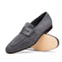 Zelli Tippa Suede and Calfskin Penny Loafers in Grey